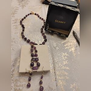 Lusso Amethyst Necklace, Bracelet & Earrings Set